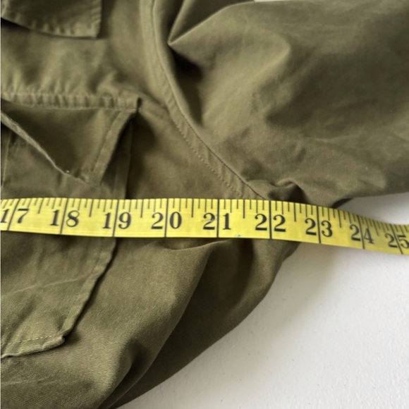 A New Day Women’s Olive Green Utility Jacket Size L Pockets Belted Buttons - Picture 13 of 13